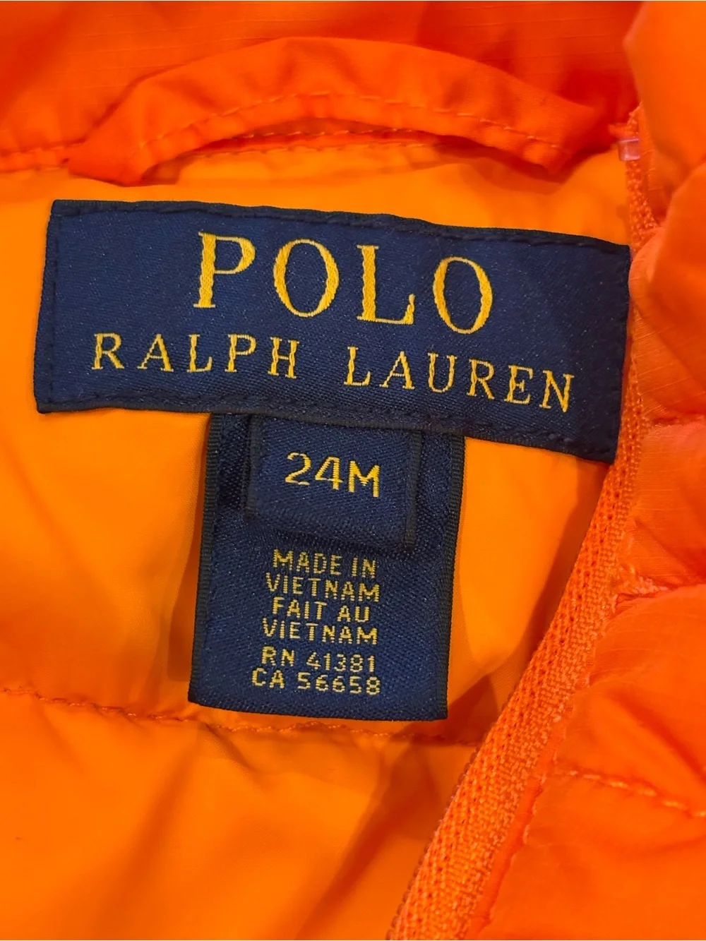 Ralph Lauren Orange  Puffer Vest